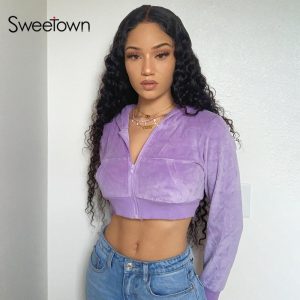 New 2020 Women Fashion Cropped Hoodie