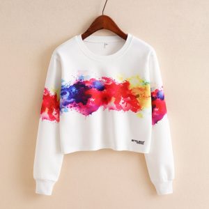 New Fashion O Neck Cropped Women Hoodie