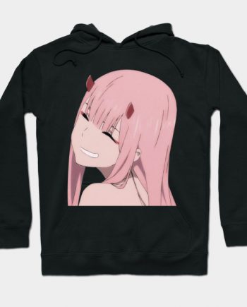 Pink Hair Girl Printed Black Anime Hoodie