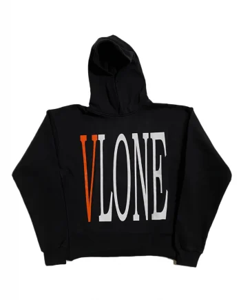 Vlone Staple Orange Hoodie - Black (Front)