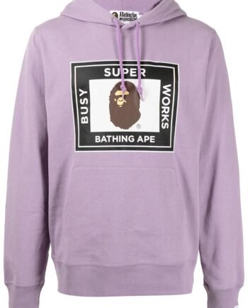 BAPE Super Busy Works Pullover hoodie - Purple (Front) 001PPH201010X