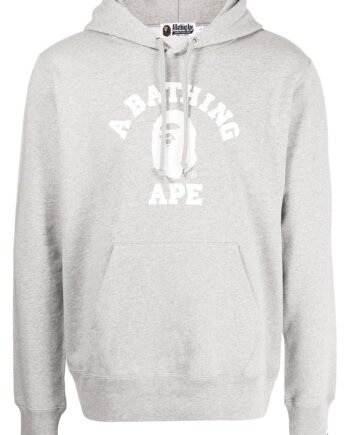 BAPE logo-print zip-up hoodie - Gray (Front)