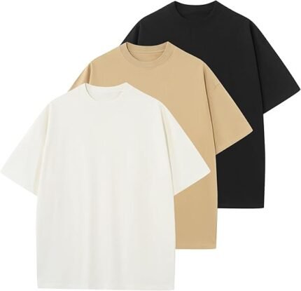 Oversized Unisex Short Sleeve Crew Neck Loose Basic Tops Solid Athletic Tee